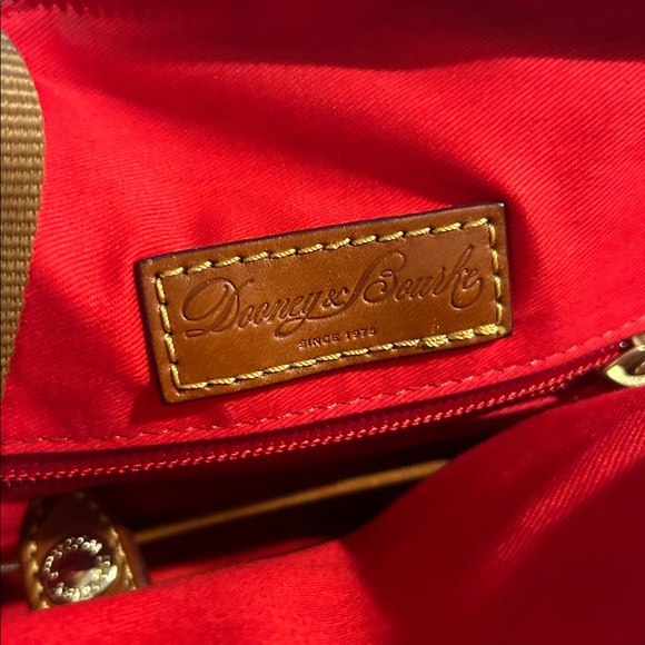 Dooney & Bourke Navy Satchel with Brown Trim - Picture 15 of 16